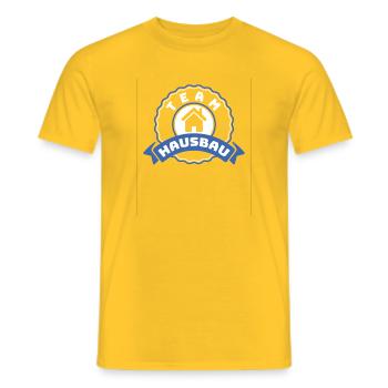 Team Hausbau Emblem - Männer T-Shirt - Gelb - Vorne - AI Model Male 178 dark (178cm)
