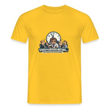 Ich habe das Treffen überlebt, das E-Mail-Design sein sollte - Männer T-Shirt - Gelb - Vorne - AI Model Male 178 dark (178cm)