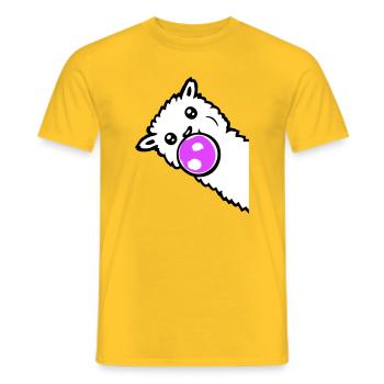 Lama Bubbles Side Side Côté Cool Mignon - T-shirt homme - jaune - Devant - AI Model Male 178 dark (178cm)