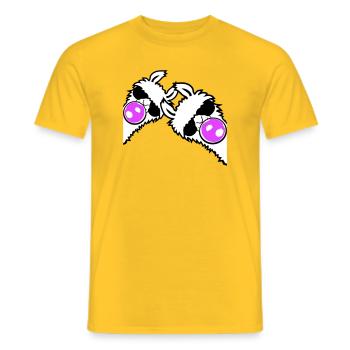 2 Lamas Bubbles Side Team Friends Crew - T-shirt homme - jaune - Devant - AI Model Male 178 dark (178cm)