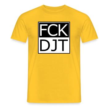 Provocative Block Typography Protest - Men's T-Shirt - yellow - Front - AI Model Male 178 dark (178cm)