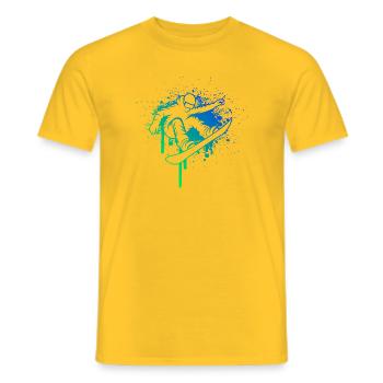 Puristisches Snowboard Thema für Frauen - Männer T-Shirt - Gelb - Vorne - AI Model Male 178 dark (178cm)