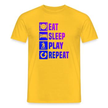 A motif only for floorball - Men's T-Shirt - yellow - Front - AI Model Male 178 dark (178cm)