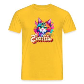 Emilia, maiden name, favorite name - Men's T-Shirt - yellow - Front - AI Model Male 178 dark (178cm)