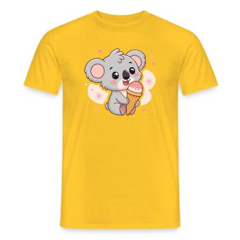 Eiskalte Koala-Kawaii-Sommer - Männer T-Shirt - Gelb - Vorne - AI Model Male 178 dark (178cm)