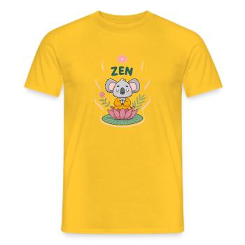 Zen-Koala auf Lotus - Männer T-Shirt - Gelb - Vorne - AI Model Male 178 dark (178cm)