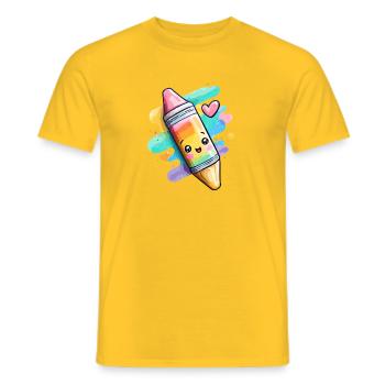 Regenbogen Kreide  - Männer T-Shirt - Gelb - Vorne - AI Model Male 178 dark (178cm)