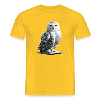 Snowy Owl White Owl Owl Owl Owl Snow Owl - Men's T-Shirt - yellow - Front - AI Model Male 178 dark (178cm)