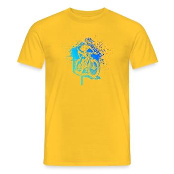 A must-have for real mountain biking - Men's T-Shirt - yellow - Front - AI Model Male 178 dark (178cm)