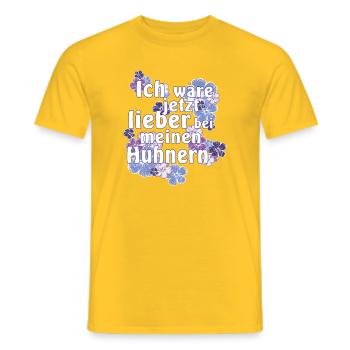 Ich wär jetzt lieber bei Hühnern - Männer T-Shirt - Gelb - Vorne - AI Model Male 178 dark (178cm)