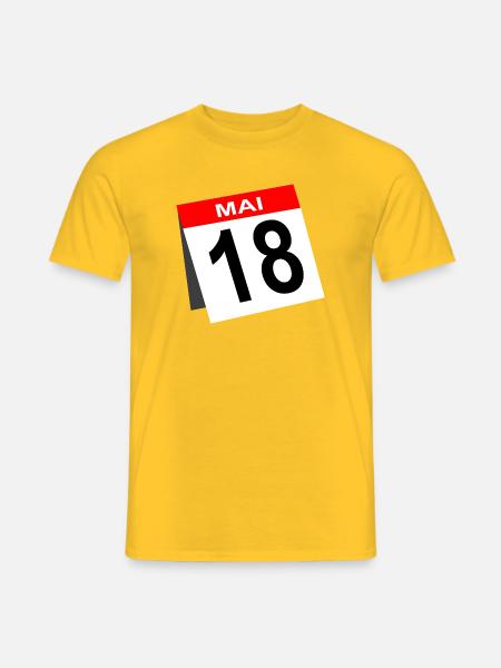 18th Birthday May Calendar - Men's T-Shirt - yellow