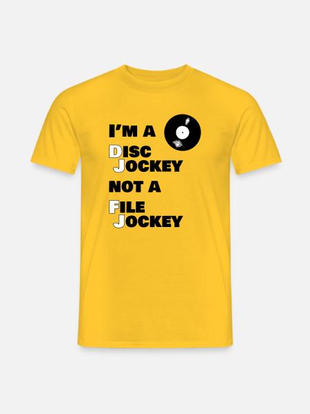 I'm a Disk Jokey, not a File Jockey - Men's T-Shirt - yellow