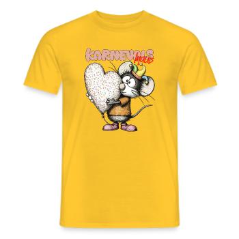 Karnevalsmäuschen Herzballon Karneval Rheinland - Männer T-Shirt - Gelb - Vorne - AI Model Male 178 dark (178cm)
