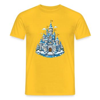 Château des Rêves d’Hiver - T-shirt homme - jaune - Devant - AI Model Male 178 dark (178cm)
