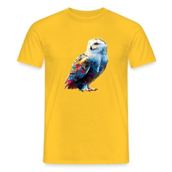 Snowy Owl White Owl Owl Owl Owl Snow Owl - Men's T-Shirt - yellow - Front - AI Model Male 178 dark (178cm)