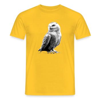 Snowy Owl White Owl Owl Owl Owl Snow Owl - Men's T-Shirt - yellow - Front - AI Model Male 178 dark (178cm)
