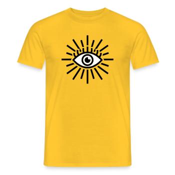 All-Seeing Eye Shine - Men's T-Shirt - yellow - Front - AI Model Male 178 dark (178cm)