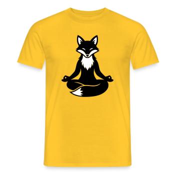 Fox Yoga Meditation - Men's T-Shirt - yellow - Front - AI Model Male 178 dark (178cm)