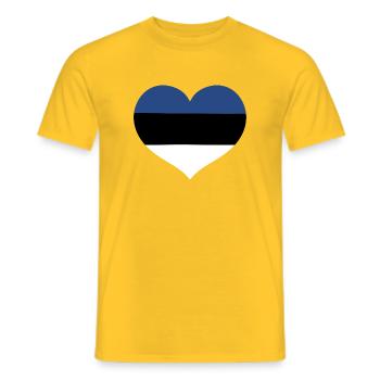 Estnische Herzflagge - Männer T-Shirt - Gelb - Vorne - AI Model Male 178 dark (178cm)