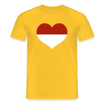 Flaggenherz von Monaco - Männer T-Shirt - Gelb - Vorne - AI Model Male 178 dark (178cm)