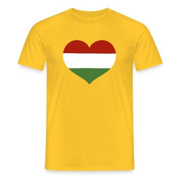 Herz der ungarischen Flagge - Männer T-Shirt - Gelb - Vorne - AI Model Male 178 dark (178cm)