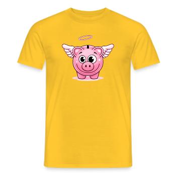 Niedliches Sparschwein mit Flügeln  - Männer T-Shirt - Gelb - Vorne - AI Model Male 178 dark (178cm)