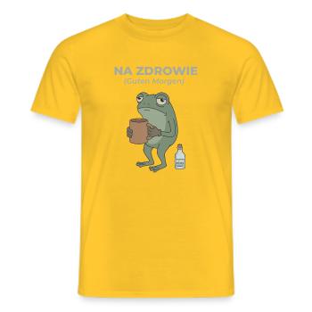 Frog Na zdrowie Coffee & Vodka Humor - Men's T-Shirt - yellow - Front - AI Model Male 178 dark (178cm)