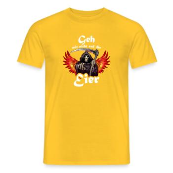 Flügelreaper mit Sense - Männer T-Shirt - Gelb - Vorne - AI Model Male 178 dark (178cm)