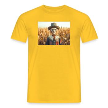 Die Vogelscheuche, die der erste Begleiter fand - Männer T-Shirt - Gelb - Vorne - AI Model Male 178 dark (178cm)