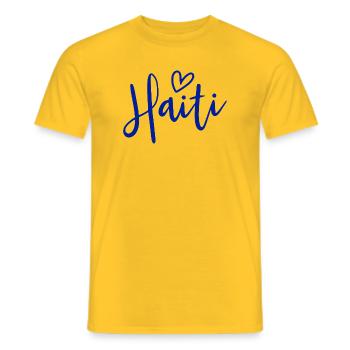 Haiti Heart Women's Love Haiti - Männer T-Shirt - Gelb - Vorne - AI Model Male 178 dark (178cm)