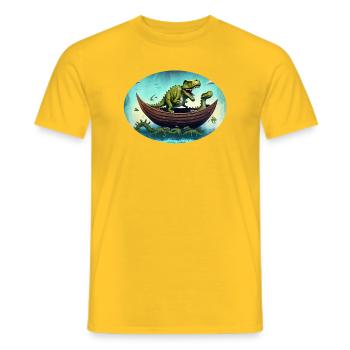 Dino Arche - Männer T-Shirt - Gelb - Vorne - AI Model Male 178 dark (178cm)