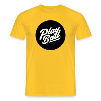 Play Ball Vintage-Skript - Männer T-Shirt - Gelb - Vorne - AI Model Male 178 dark (178cm)