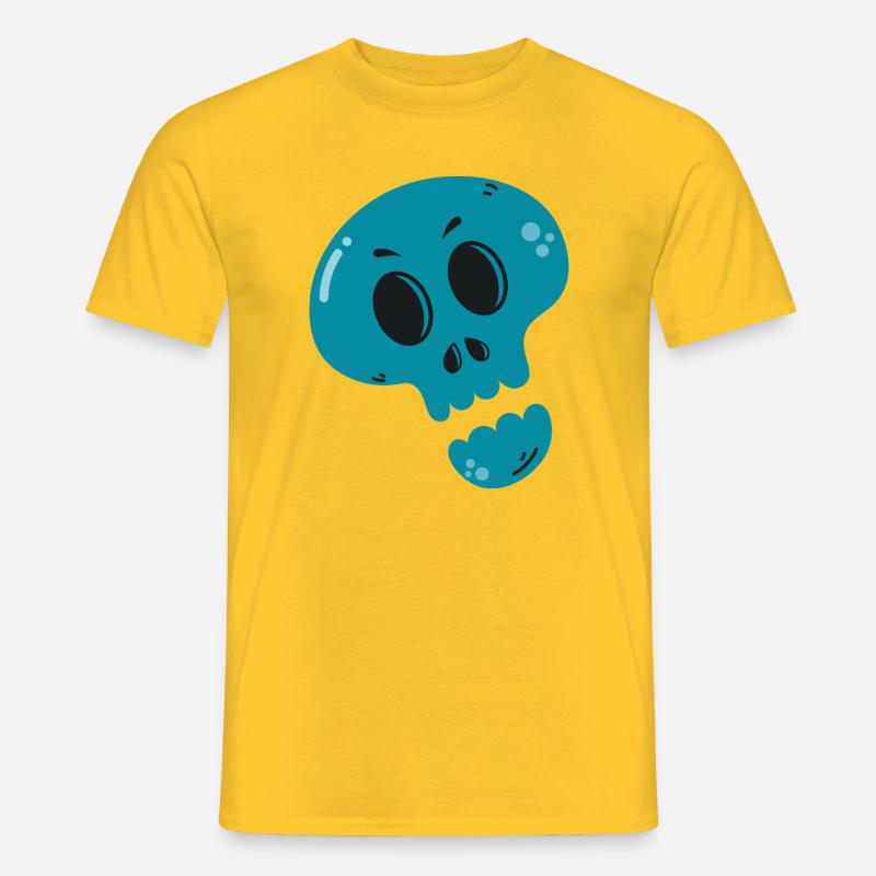 Geschmolzener Blauer Schädel - Männer T-Shirt - Gelb