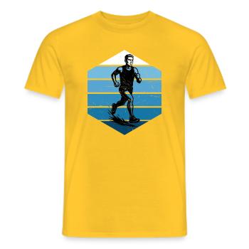 Running vibes for races - Men's T-Shirt - yellow - Front - AI Model Male 178 dark (178cm)