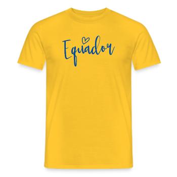 Ecuador Heart Women's Love Ecuador - Men's T-Shirt - yellow - Front - AI Model Male 178 dark (178cm)