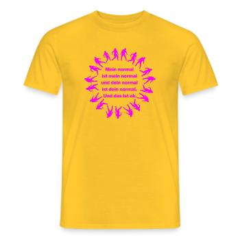MON NORMAL EST MON NORMAL, LE TIEN VA BIEN ✌️ - T-shirt homme - jaune - Devant - AI Model Male 178 dark (178cm)