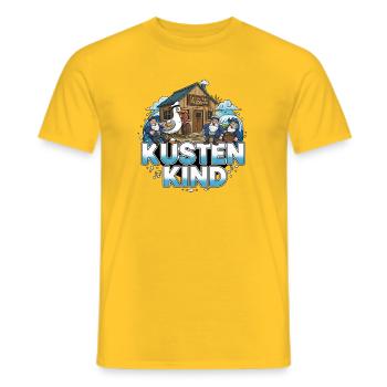 Coastal Child Harbour Pub - Men's T-Shirt - yellow - Front - AI Model Male 178 dark (178cm)