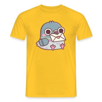 Süße Taube mit Liebesbrief - Männer T-Shirt - Gelb - Vorne - AI Model Male 178 dark (178cm)