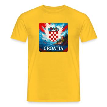 Kroatien Wappen Küste - Männer T-Shirt - Gelb - Vorne - AI Model Male 178 dark (178cm)