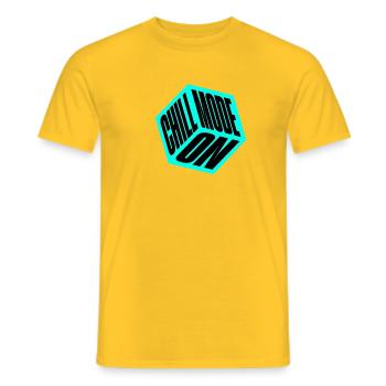 CHILL MODE ON - Männer T-Shirt - Gelb - Vorne - AI Model Male 178 dark (178cm)