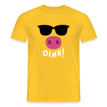 Oink Piggy Cute Costume Design - Men's T-Shirt - yellow - Front - AI Model Male 178 dark (178cm)