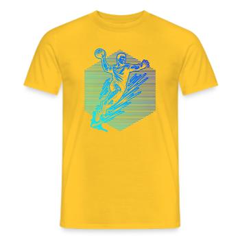 Motif clair de handball pour le quotidien pour les hommes - T-shirt homme - jaune - Devant - AI Model Male 178 dark (178cm)
