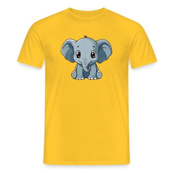 Dessin animé du petit ami éléphant - T-shirt homme - jaune - Devant - AI Model Male 178 dark (178cm)