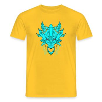 Geometrischer Eisdrache Kopf - Men's T-Shirt - yellow - Front - AI Model Male 178 dark (178cm)