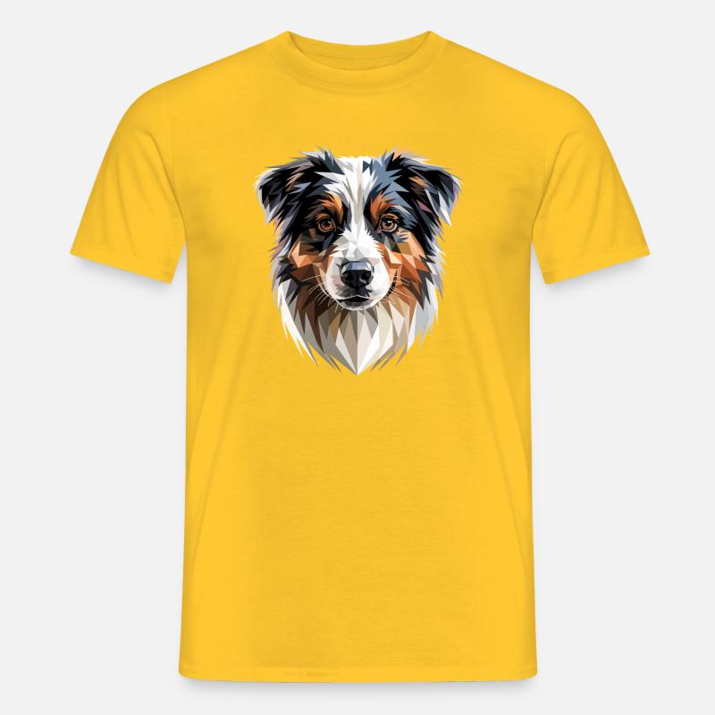 Australian Shepherd Hunde Liebhaber Süßer Aussie - Männer T-Shirt - Gelb