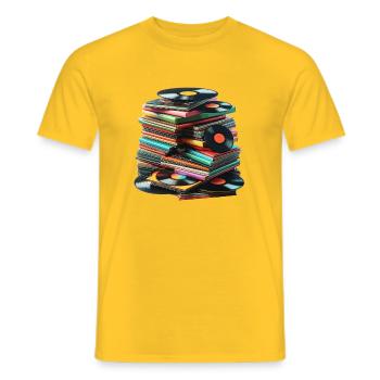 Record Tower in Colors - Men's T-Shirt - yellow - Front - AI Model Male 178 dark (178cm)