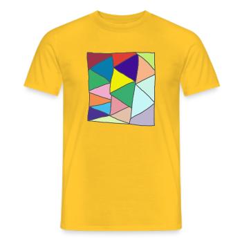 Geometrischer Glasmosaik-Burst - Männer T-Shirt - Gelb - Vorne - AI Model Male 178 dark (178cm)