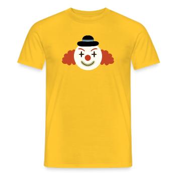 Cheerful Clown Face Retro Art - Men's T-Shirt - yellow - Front - AI Model Male 178 dark (178cm)