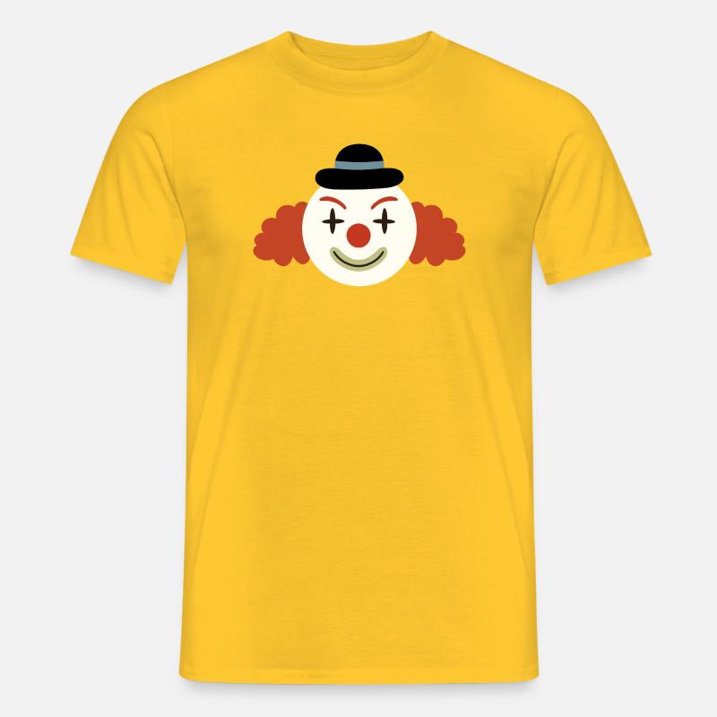 Fröhliche Clownsgesicht Retro-Kunst - Männer T-Shirt - Gelb