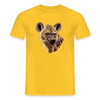 Savannah hyena illustration - Men's T-Shirt - yellow - Front - AI Model Male 178 dark (178cm)